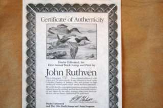 DUCKS UNLIMITED 1984 John Ruthven 1st Annual Stamp Print  