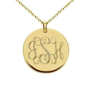   Disc Necklace with Personalized Monogram Engraving Pendant Jewelry