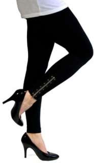  Black Side Zipper Leggings Clothing