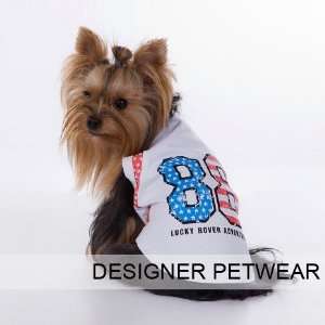 Is Pet Designer Dog Apparel   Lance Lucky Rover T shirt   Color White 