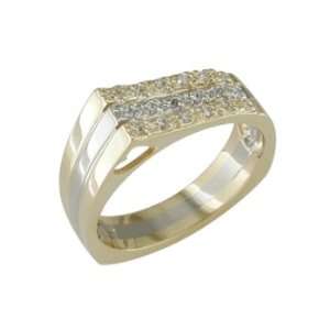  Gema   size 13.50 14K Gold Two Tone Diamond Ring Jewelry