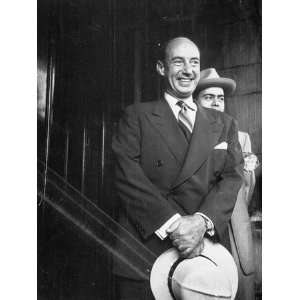  Adlai E. Stevenson Holding Hat and Smiling Stretched 