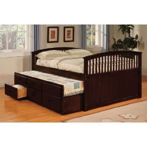  CM7035CH Twin Size Captain Bed / Bella II / Dark Walnut 