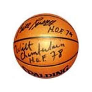  Bill Russell Autographed Basketball   Wilt Chamberlain 