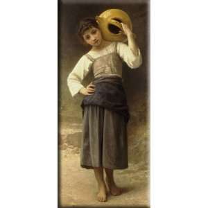  Young Girl Going to the Fountain 7x16 Streched Canvas Art 