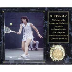  Billie Jean King 12x15 Marbleized Plaque Sports 