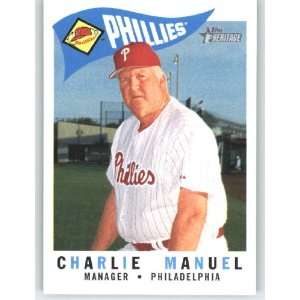 2009 Topps Heritage #222 Charlie Manuel MG   Philadelphia Phillies 