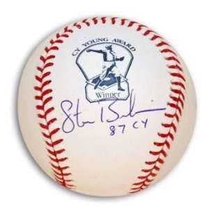   Bedrosian Signed Cy Young Baseball Inscribed 87 Cy 