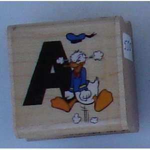  Donald Duck (A) Wood Mounted Alphabet Letter Rubber Stamp 