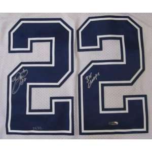 Emmitt Smith Autographed Jersey   3x Champ Auth UDA LE 22 22 