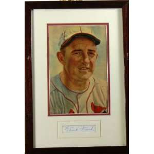  Frankie Frisch Litho w/Autographed Cut   Autographed MLB 