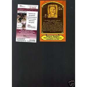  Dexter Red HOF Plaque George Kelly signed JSA   Framed MLB 