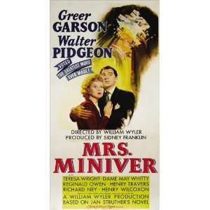  Mrs. Miniver Poster 20x40 Greer Garson Walter Pidgeon 