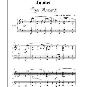 Jupiter Gustav Holst Elementary Piano Sheet Music Gustav Holst 