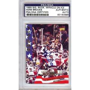  Herb Brooks Autographed 1995 Miracle on Ice Card PSA/DNA 