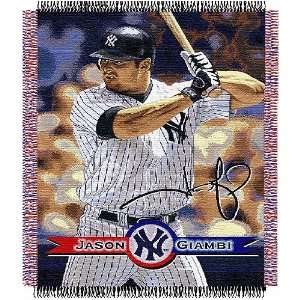 Jason Giambi #25 New York Yankees MLB Woven Tapestry Throw Blanket 