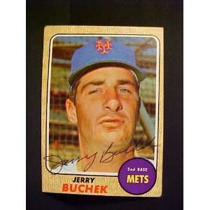  Jerry Buchek New York Mets #277 1968 Topps Autographed 