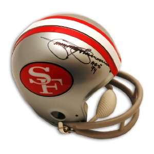 Jimmy Johnson San Francisco 49ers Throwback Mini Helmet inscribed HOF 
