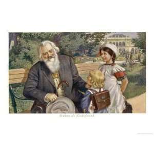 Johannes Brahms German Musician with Child Friends Giclee Poster Print 