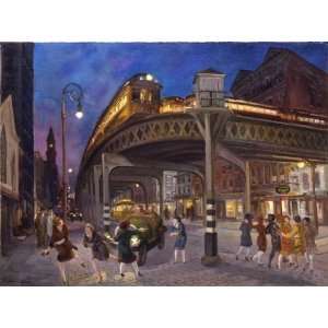   John Sloan   32 x 24 inches   Sixth Avenue Elevated at Third Street