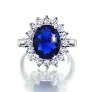 Kate Middleton Royal Engagement Ring Oval CZ Sapphire on .925 Sterling 
