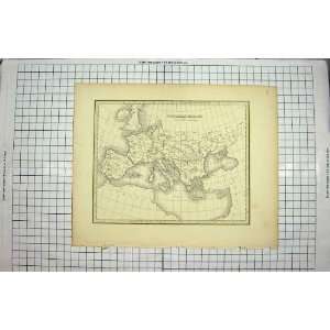  ANTIQUE MAP c1790 c1900 SOUTHERN EUROPE SPAIN FRANCE