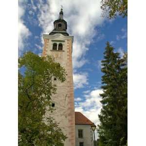 Bell Tower on Bled Island, Lake Bled, Bled, Slovenia Photographic 