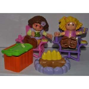 Little People Maggie, Sarah Lynn, Campfire, Cooler, & Chairs (2 