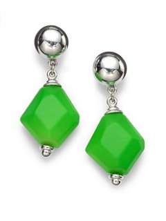 Ben Amun   Geometric Neon Drop Earrings/Green