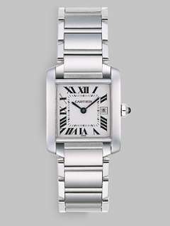 Cartier   Tank Francaise Stainless Steel Watch on Bracelet, Medium 