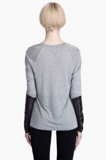 Rozae By Rozae Nichols Leather Sleeve T shirt for women  