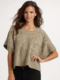 Jamison   Argyle Poncho Sweater/Moss