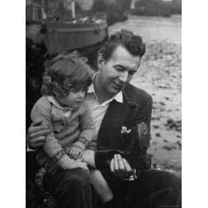  British Actor Michael Redgrave Holding His Daughter Lynn 