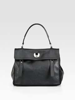 Yves Saint Laurent   YSL Medium Leather and Denim Top Handle Bag