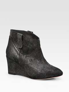 Rebecca Minkoff   Doll Metallic Foil Suede Wedge Ankle Boots   Saks 