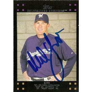 Ned Yost Autographed Milwaukee Brewers 2007 Topps Card