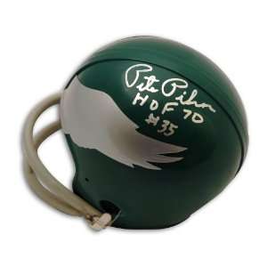 Pete Pihos Philadelphia Eagles Throwback Mini Helmet inscribed HOF 70 