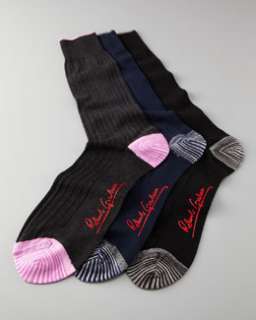 N1ASL Robert Graham Ginger Ribbed Socks, Three Pack
