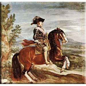  Equestrian Portrait of Philip IV 30x29 Streched Canvas Art 