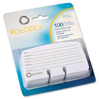 Rolodex Plain Rotary File Card Refill 100/PK W/similj9  