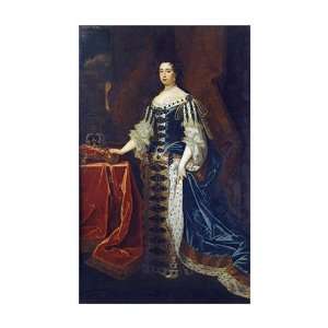  Portrait of Queen Mary II by Sir godfrey Kneller . Art 