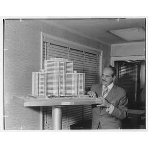  Photo Mr. Raymond Loewy. With model, Imperial House II 