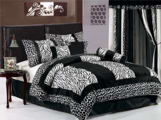   and White 7Pc Micro Suede Bedding Comforter Set Queen Size  