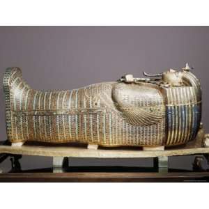 The Second Mummiform Coffin Made from Gold Plated Wood Inlaid with 