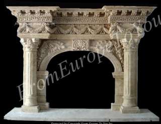 MASSIVE HAND CARVED MARBLE FIREPLACE MANTEL FGD018  