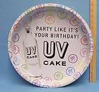 Metal UV Cake Vodka Serving Tray Party Like Its Your Birthday Black 
