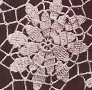 Crochet MOTIF Flower Queen Anne Tablecloth PATTERN Vntg  