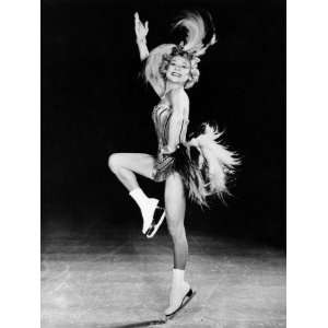 Sonja Henie Performing in Her Own Ice Show, Early 1950s Photographic 