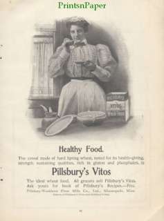 1900 Pillsbury Vitos Healthy Wheat Food Print Ad  