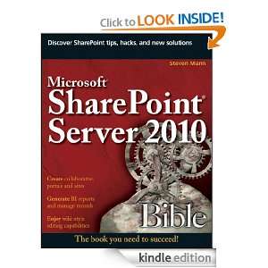   SharePoint Server 2010 Bible Steve Mann  Kindle Store